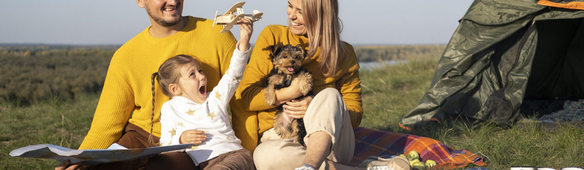 family with child dog spending time together 2